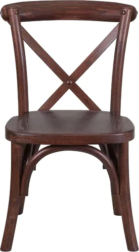 Vista 5 de Flash Furniture HERCULES Series Silla de caoba con respaldo cruzado para niños Acabado teñido a mano, construcción duradera, uso comercial