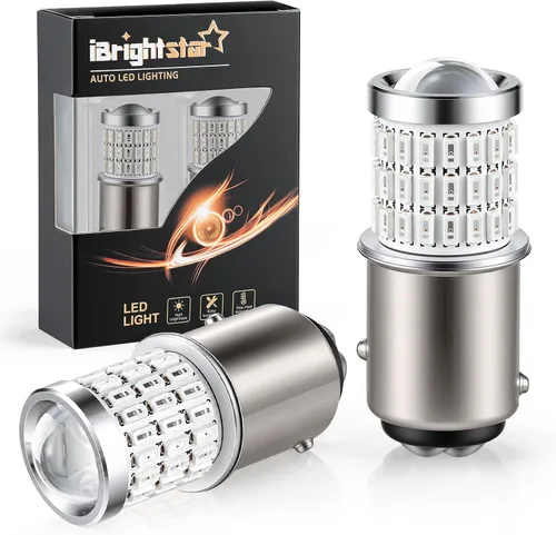 Vista 12 de iBrightstar - Las más novedosas luces de freno intermitentes estroboscópicas de 9 a 30 V, 912, 921, W16W, T15, 906, focos LED con lente. Rojo