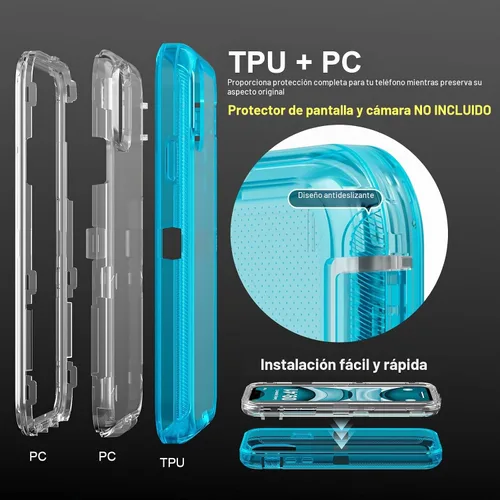 Vista 3 de Follaroma Funda para iPhone 11, Protección Resistente a Prueba de Golpes para Fundas de Teléfono, Anticaídas, Cubierta Protectora Transparente