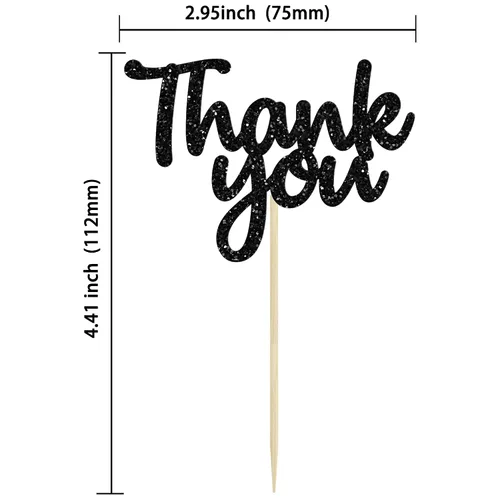 Vista 2 de Gyufise Paquete de 36 adornos para cupcakes con purpurina negra para Acción de Gracias, decoraciones para baby shower, niños y niñas, suministros