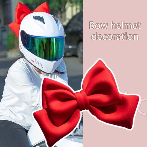 Vista 4 de Cascos de Motocicleta con Adorno de Moño Grande Adhesivo, Ornamento de Moño Grande para Motocicletas, Adornos de Moda para Cascos, Parches