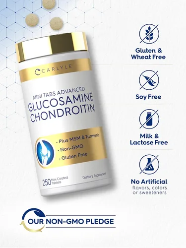 Vista 5 de Carlyle Glucosamina Condroitina MSM 250 Mini Tabletas