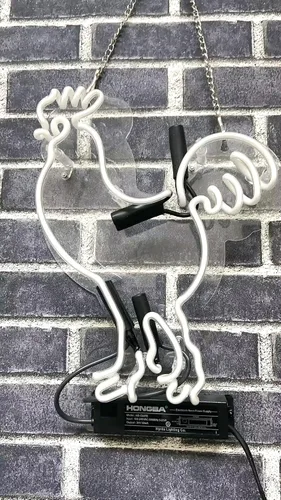 Vista 4 de Queen Sense 14 "pollo gallo neón signo acrílico hecho a mano hombre cueva cerveza pub bar decoración de pared lámpara luz A114CRRA2