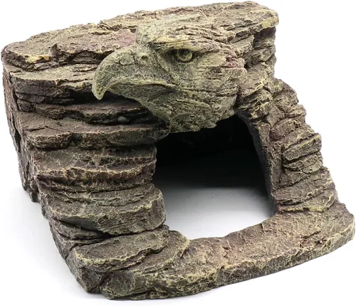 Vista 11 de Plataforma para tomar el sol de reptiles, escondite de cuevas de Gecko, cueva de serpiente y pieles para reptiles, anfibios y animales pequeños