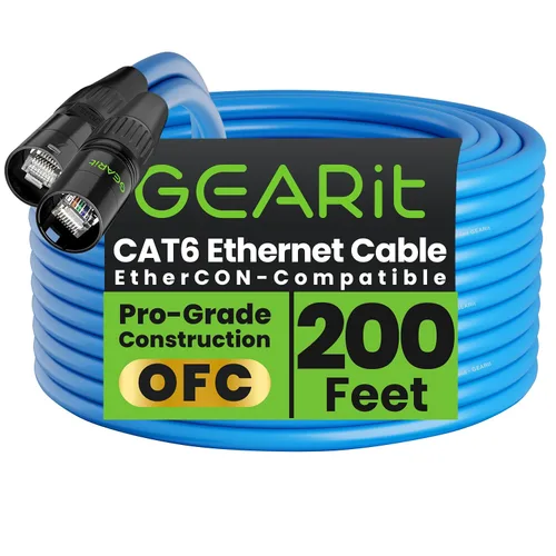 Vista 27 de GEARit Cable Ethercon CAT6 blindado (3 pies) de audio profesional e iluminación RJ45 EtherCON Cable compatible con EtherCON para estudio, escenario