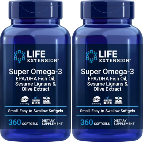 Vista 12 de Life Extension Aceite de pescado Super Omega-3 EPA/DHA, lignanos de sésamo y extracto de oliva. Salud cardíaca, salud cerebral, apoyo para la salud