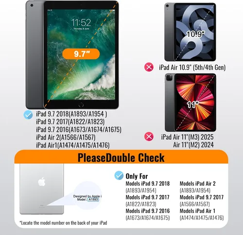 Vista 2 de Protector de pantalla de privacidad para iPad de 6ª generación 9.7 pulgadas, película de vidrio templado privada para iPad de 5ª generación 9.7