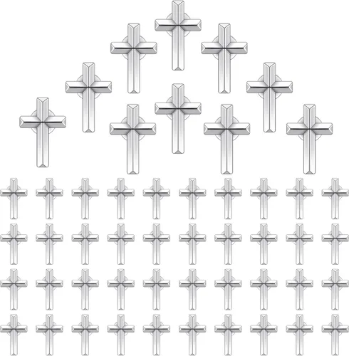Vista 7 de Jexine 50 piezas de pines de solapa pequeños con cruz, broches de esmalte cristianos religiosos para capellán, pines de corbata a granel, regalo