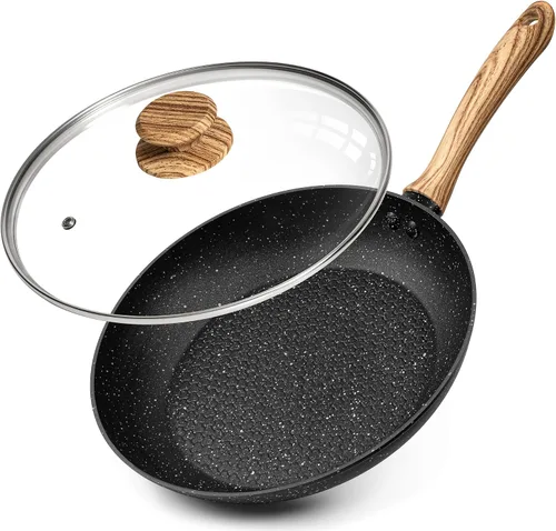 Vista 9 de MICHELANGELO Sartén antiadherente con tapa, sartenes antiadherentes de 8 pulgadas con revestimiento saludable, sartén pequeña con mango que se
