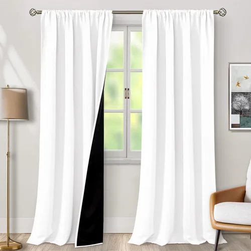 Vista 75 de BGment - Cortinas opacas para sala de estar de 63 pulgadas de largo, juego de 2 paneles, cortinas para oscurecer toda la habitación, cortinas