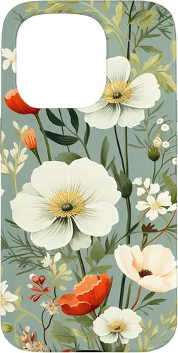 Vista 14 de Sage Green Flower Wildflower Pattern Floral Case for iPhone 17