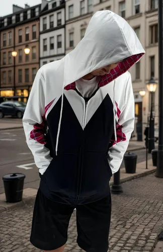 Vista 7 de Cos Spider Gwen Superhero 3D Style - Sudadera con capucha y cremallera, unisex, para adulto