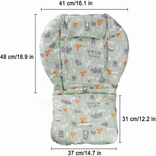 Vista 7 de Cojín para silla alta (estampado animal verde)