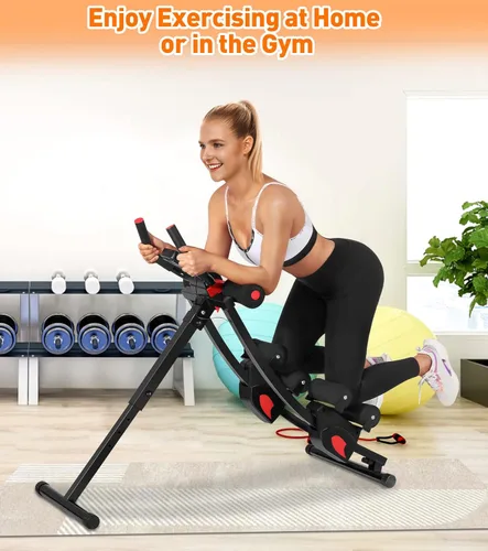 Vista 4 de Ab Workout Equipment, Ab Machine for Women, Adjustable Core Abdominal Exercise Fitness Equipment, Foldable Waist Trainer Ab Crunch Home Gym Systems