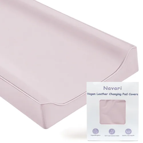 Vista 9 de Funda de cuero vegano para cambiador, 31 x 16 pulgadas, impermeable, lavable, extragruesa, portátil y antideslizante alfombrilla de pañales, se
