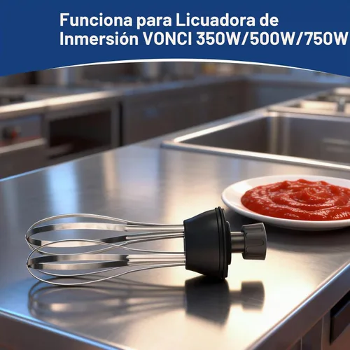 Vista 5 de VONCI Accesorio de batidor desmontable de 10 pulgadas. Compatible con batidora de inmersión comercial de 350 W, 500 W y 750 W.