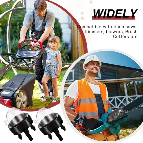 Vista 4 de Therwen 10 bombillas de cebador de motosierra 188-512 a presión 503936601 530047721 compatible con soplador de hojas de motosierra 125b 125bx 125bvx