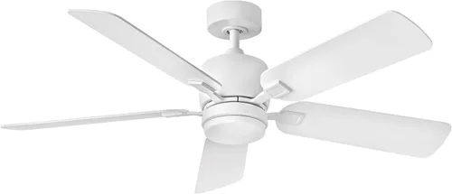 Vista 4 de Hinkley Afton Ventilador de techo interior de 52 pulgadas con luz, estilo tradicional, 5 aspas reversibles, unidad de control de pared de 4 Blanco
