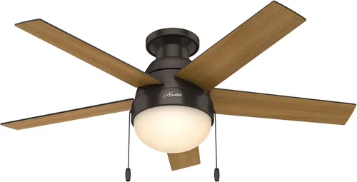 Vista 16 de Hunter Anslee, Ventilador de techo, para interiores, con luz LED, 46 Acabado cepillo níquel (Brushed Nickel Finish)