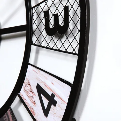 Vista 2 de Wall ClockGiant Wall Clock, 60 Cm Metal Silent Wall Clock Vintage Design Wall Clock for Kitchen, Living Room, Bedroom, Office, Bar