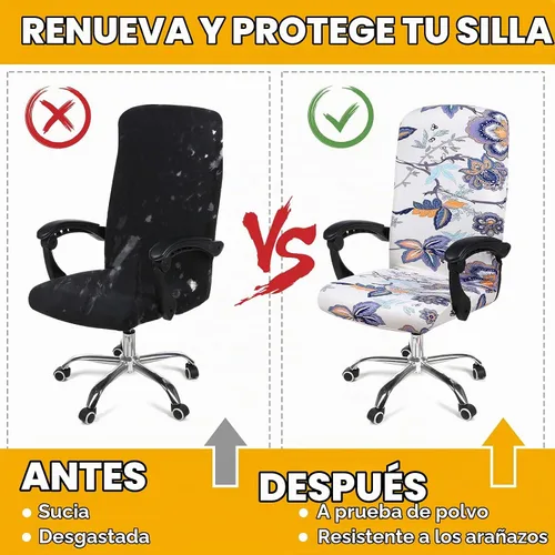 Vista 7 de Smiry fundas elásticas estampadas para silla de oficina de computadora, fundas universales para sillas giratorias de escritorio, extraíbles