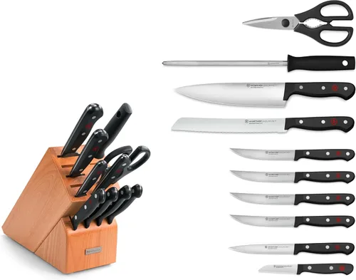 Vista 2 de Wüsthof Gourmet - Juego de bloques de cuchillos (11 piezas, madera de haya)