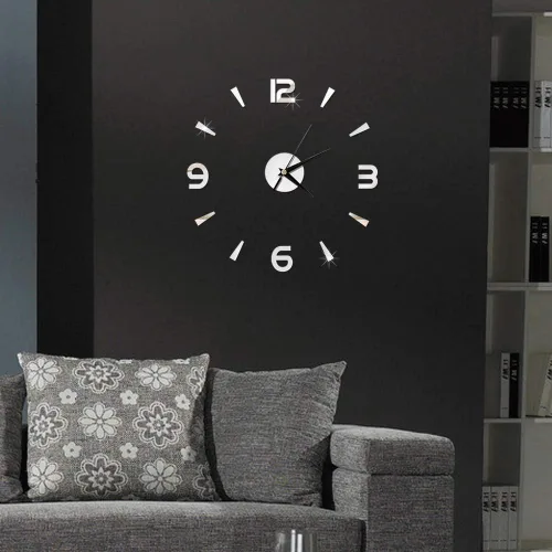 Vista 6 de Reloj de pared DIY sin marco, efectos 3D, elegante, decorativo, decoración de pared, decoración de pared, moderno, decoración de pared, reloj
