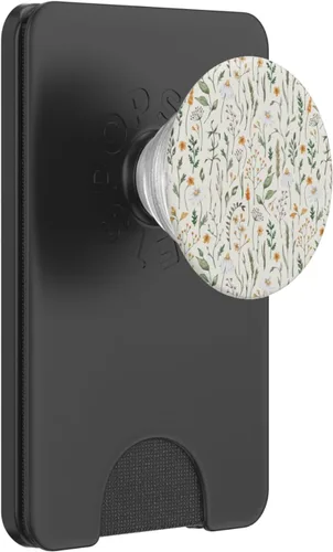 Vista 7 de PopSockets estándar botánico de prado de flores silvestres verde terroso (marfil)