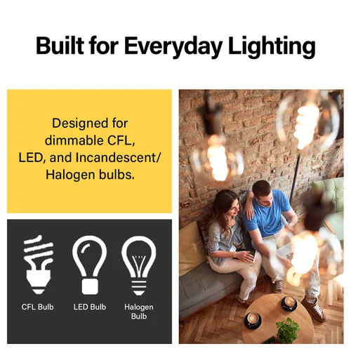 Vista 9 de Legrand Radiant - Interruptor de luz LED de 450 W, 3 vías, color níquel, paquete de 1