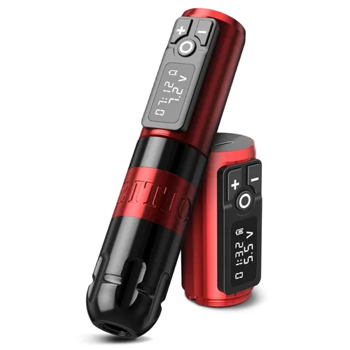 Vista 14 de Ambition Soldier - Bolígrafo rotativo de batería para tatuajes con cartucho, máquina de tatuaje con motor sin núcleo de 2400 mAh, fuente
