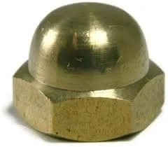 Vista 2 de LLC - Tuercas de tapa de bellota de 1/2"-20, latón macizo, grado 360, acabado liso, cantidad 10