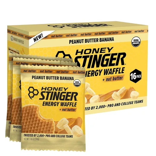 Vista 13 de Honey Stinger Gofle de arce de mantequilla de almendra orgánica, estroopwafel energético para ejercicio, resistencia y rendimiento, nutrición
