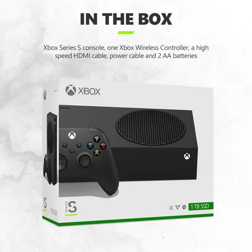 Vista 5 de Microsoft Xbox Series S 1TB SSD Console Carbon Black - Includes Xbox Wireless Controller - Up to 120 frames per second - 10GB RAM 1TB SSD