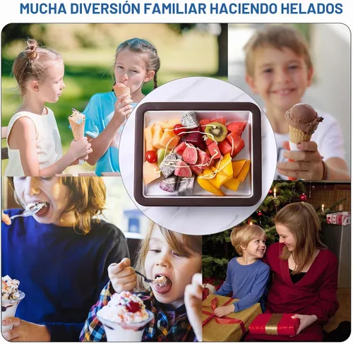 Vista 7 de ROEDEER Máquina de helados enrollados, placa para hacer rollos de helado con 2 espátulas, máquinas de helado enrolladas instantáneamente