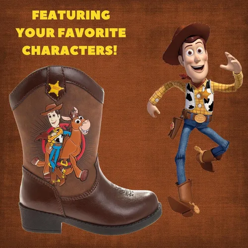 Vista 2 de Disney Pixar Toy Story Woody - Botas vaqueras occidentales para niños pequeños