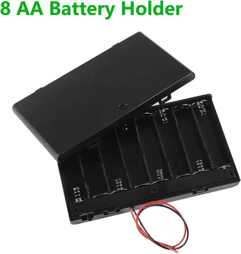 Vista 4 de Aobao 5 unids 8 x 12 V AA batería titular caja caja con interruptor de encendido/apagado y cables cubierta de alambre