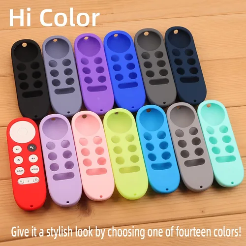 Vista 6 de Funda de silicona para Chromecast con Google TV 2020 Voice Remote Funda protectora para Chromecast Voice Remote 2020 (morado)