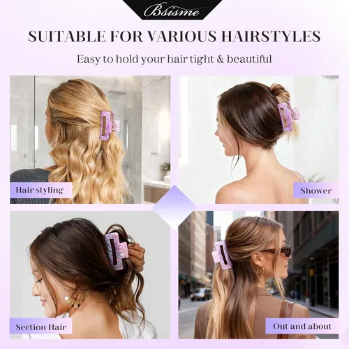 Vista 6 de Bsisme Juego de cepillos para el cabello, cepillo desenredante de Azul y morado.