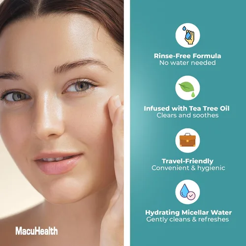 Vista 3 de Macuhealth Vitaminas oculares de triple carotenoide para adultos con luteína, zeaxantina y meso-zeaxantina (suministro para 3 meses) y MacuWipes