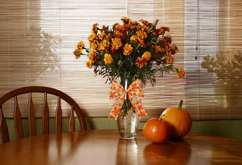 Vista 3 de 2 rollos de cinta de tela de otoño de arpillera de Acción de Gracias, hojas de arce de otoño, tiras naranjas y marrones, cintas decorativas