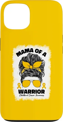 Vista 7 de Mama of A Warrior Messy Bun Mom Childhood Cancer Awareness Case for iPhone 17