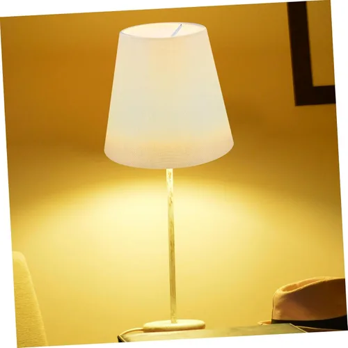 Vista 7 de CALLARON Lámpara pequeña de tela con clip para lámpara de mesa de pared (beige) Pantalla de tela para luz de mesa