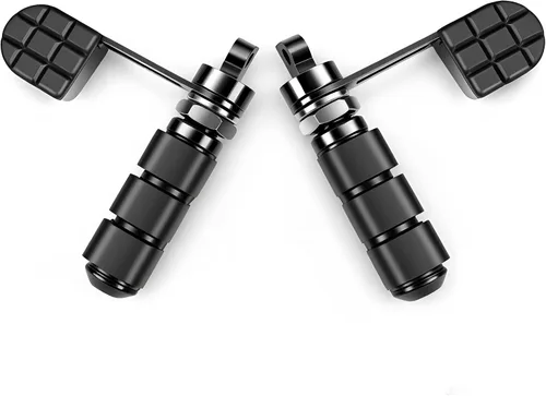 Vista 4 de Hdmt Anti-Vibración Estriberas de Motocicleta Juego de Soportes de Reposapiés con Reposatalos para Harley Softail Sportster Dyna Fxwg Fxr Modelos