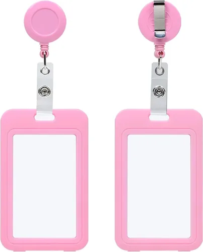 Vista 10 de Soporte retráctil para tarjetas de identificación con cordón separable, carrete de credencial resistente, llavero desmontable, soporte para tarjetas
