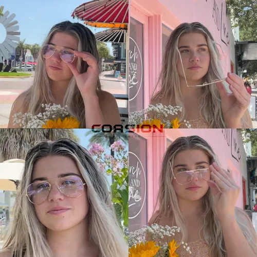 Vista 2 de COASION clásico sin receta aviador gafas claro lente metal marco gafas para hombres mujeres