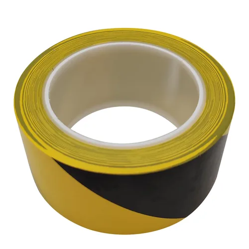 Vista 4 de Cinta de seguridad de advertencia de peligro negro y amarillo • 2 pulgadas x 100 pies - Ideal para paredes, pisos, tuberías y equipos - Garantiza