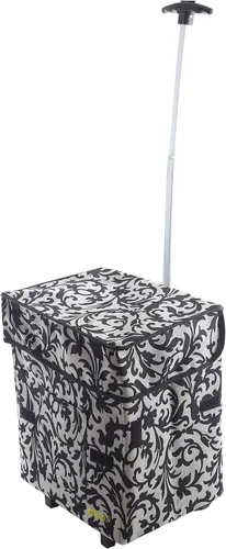Vista 30 de Cesta con carro plegable grande multipropósito, color negro