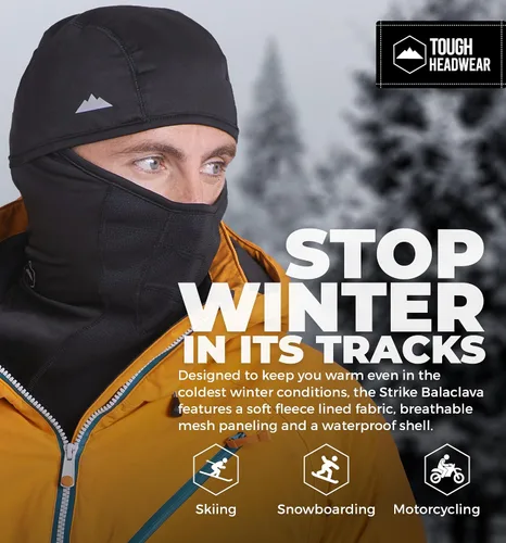 Vista 2 de Pasamontañas con máscara de esquí - Máscara facial de invierno para hombres y mujeres - Equipo para climas fríos para esquí, snowboard y motocicleta