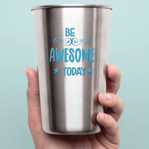 Vista 5 de Decal Stickers of Be Awesome Today (Azure Blue) (Set of 2) Premium Waterproof Vinyl Decal Stickers for Laptop Smartphone Car Dirt Bike Wall Room