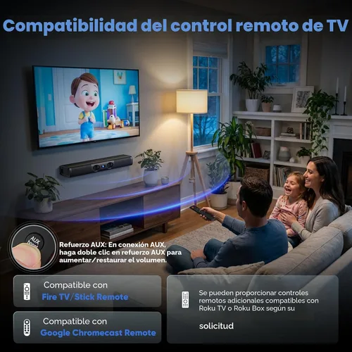 Vista 5 de Barra de sonido de 60 W para Smart TV 17 Inch, Deep Bass, Crystal Dialogue, Bluetooth 5.3/ARC/Optical/AUX Input, Wall Mountable,for